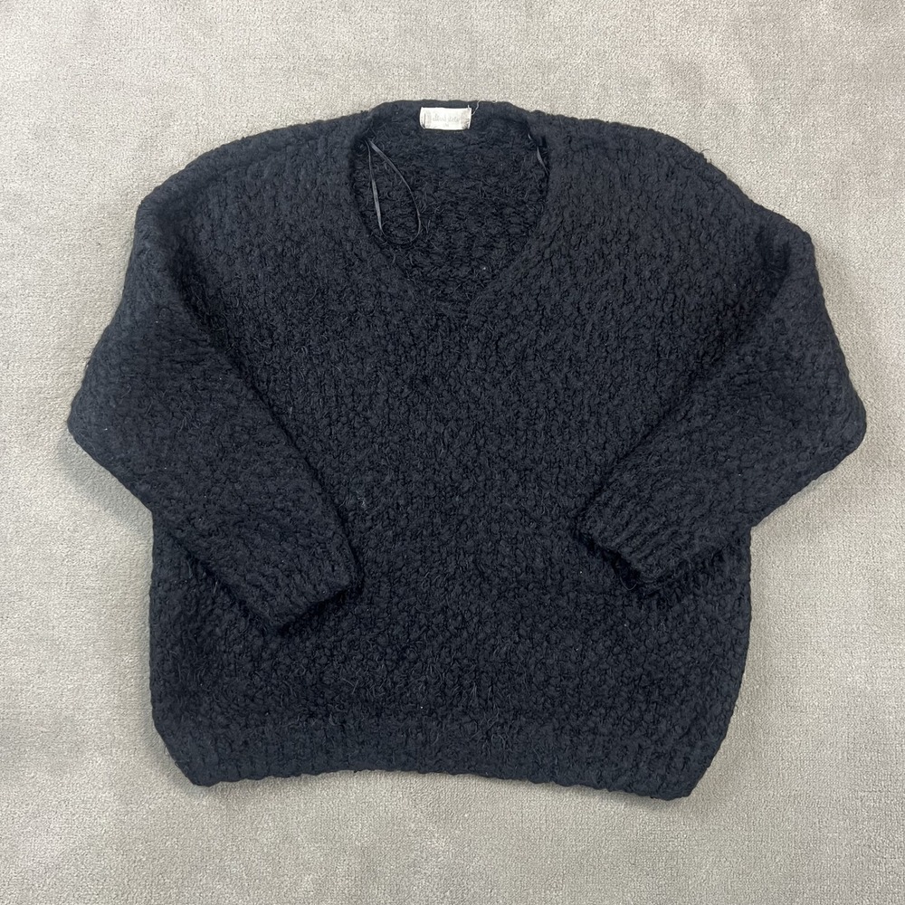 Altar'd State Size S/M Women Black Popcorn Knit V-Neck Oversized Sweater C10083